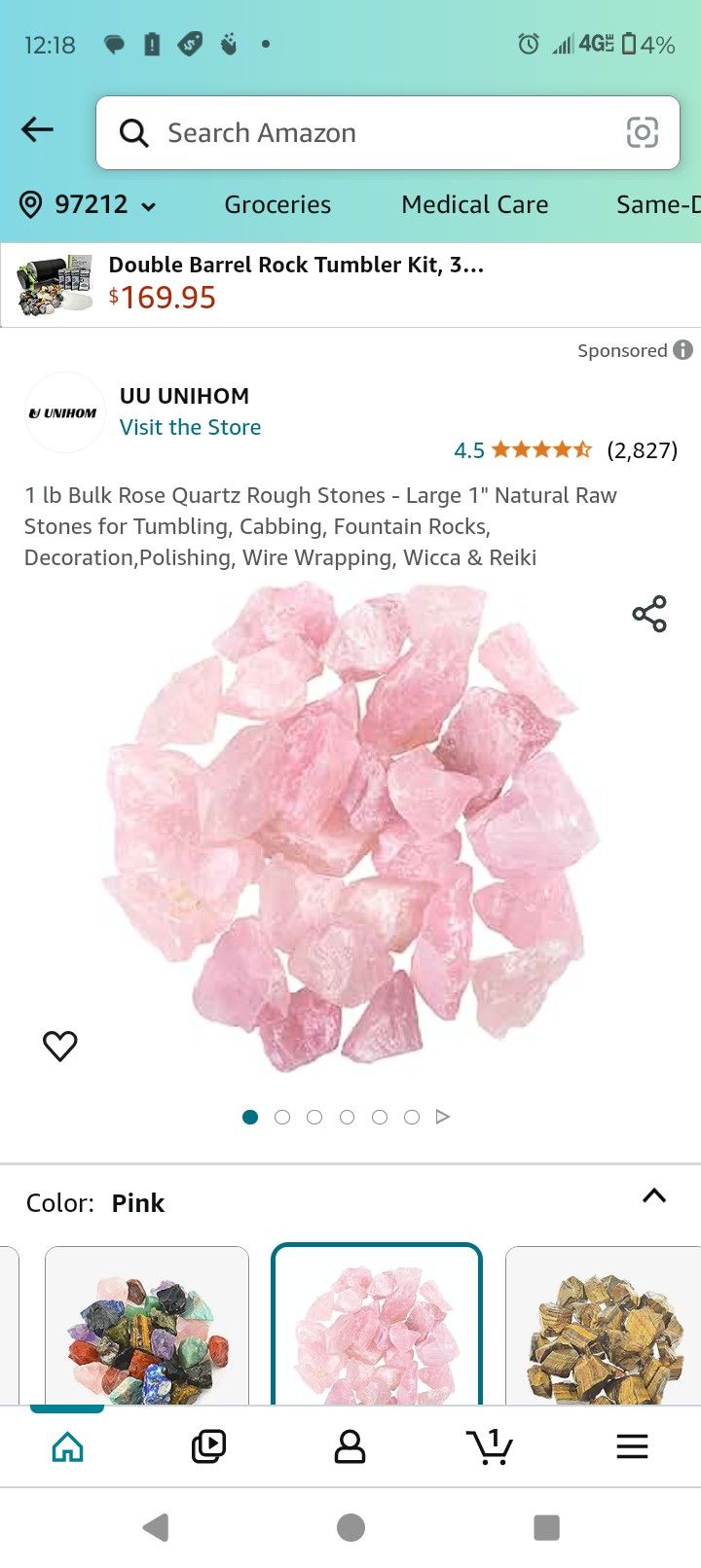 50g Rose Quartz In Rough Crystal Collectable