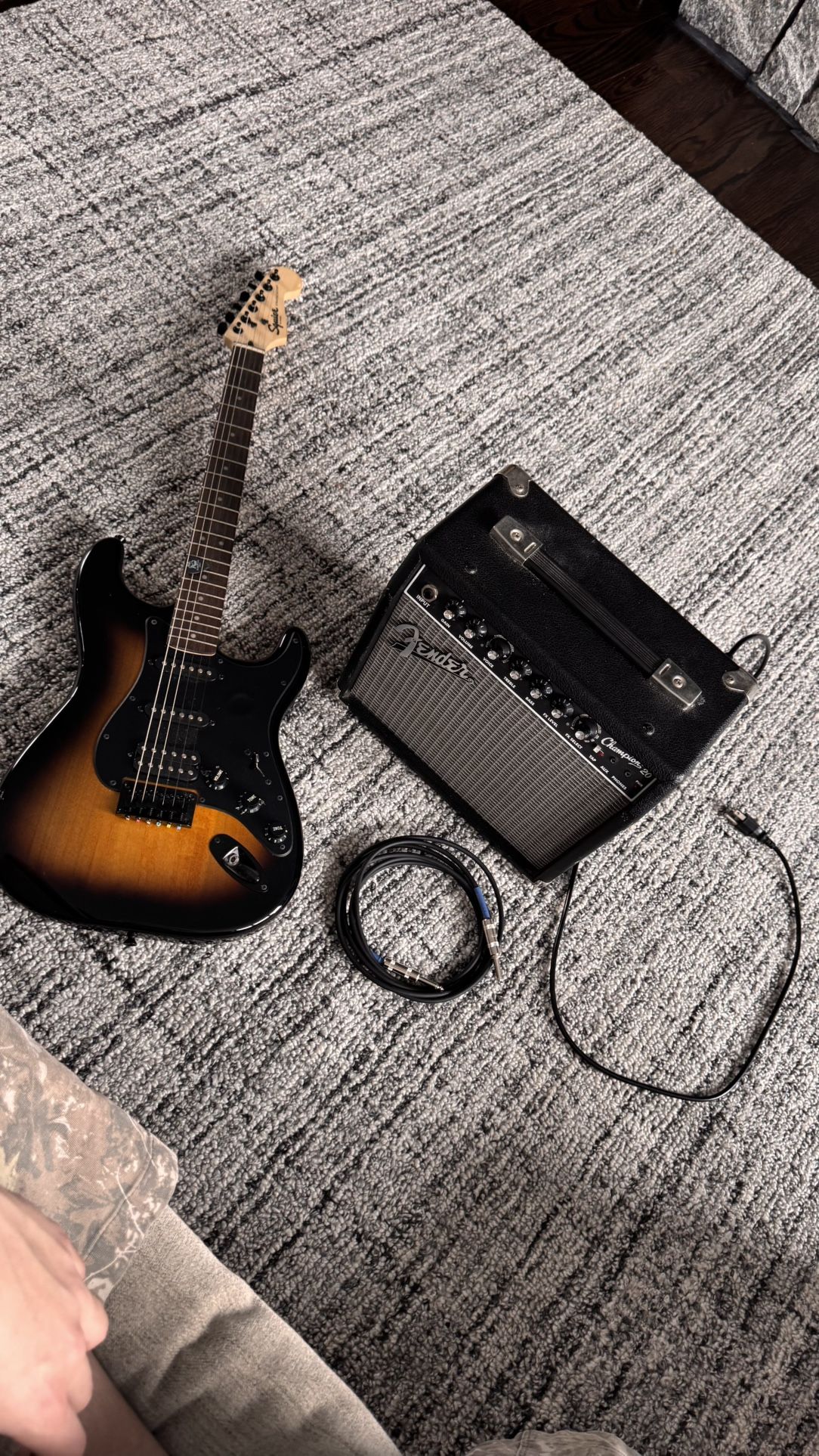 Fender guitar, Amp, and Case