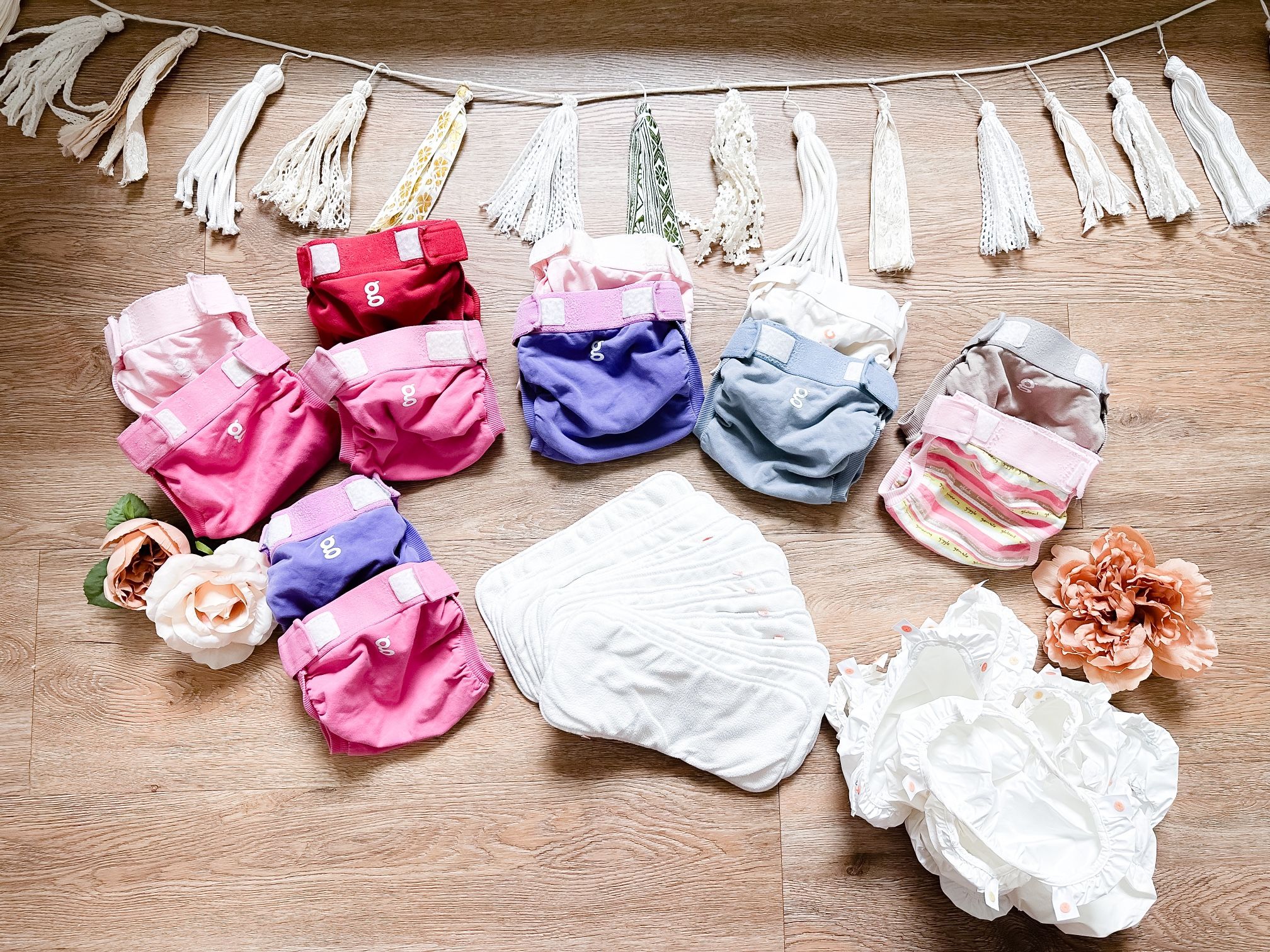38pc Bulk lot Gdiaper medium cloth diapers + inserts bundle