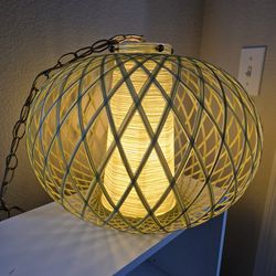 Vintage 1960s Danish Teak Swag Lamp