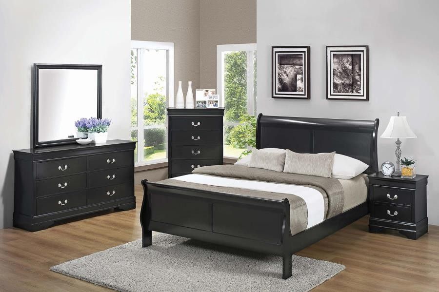 4 Piece Queen Bedroom Set All Solid Wood Twin Bed Frame With Dresser Mirror And Nightstand