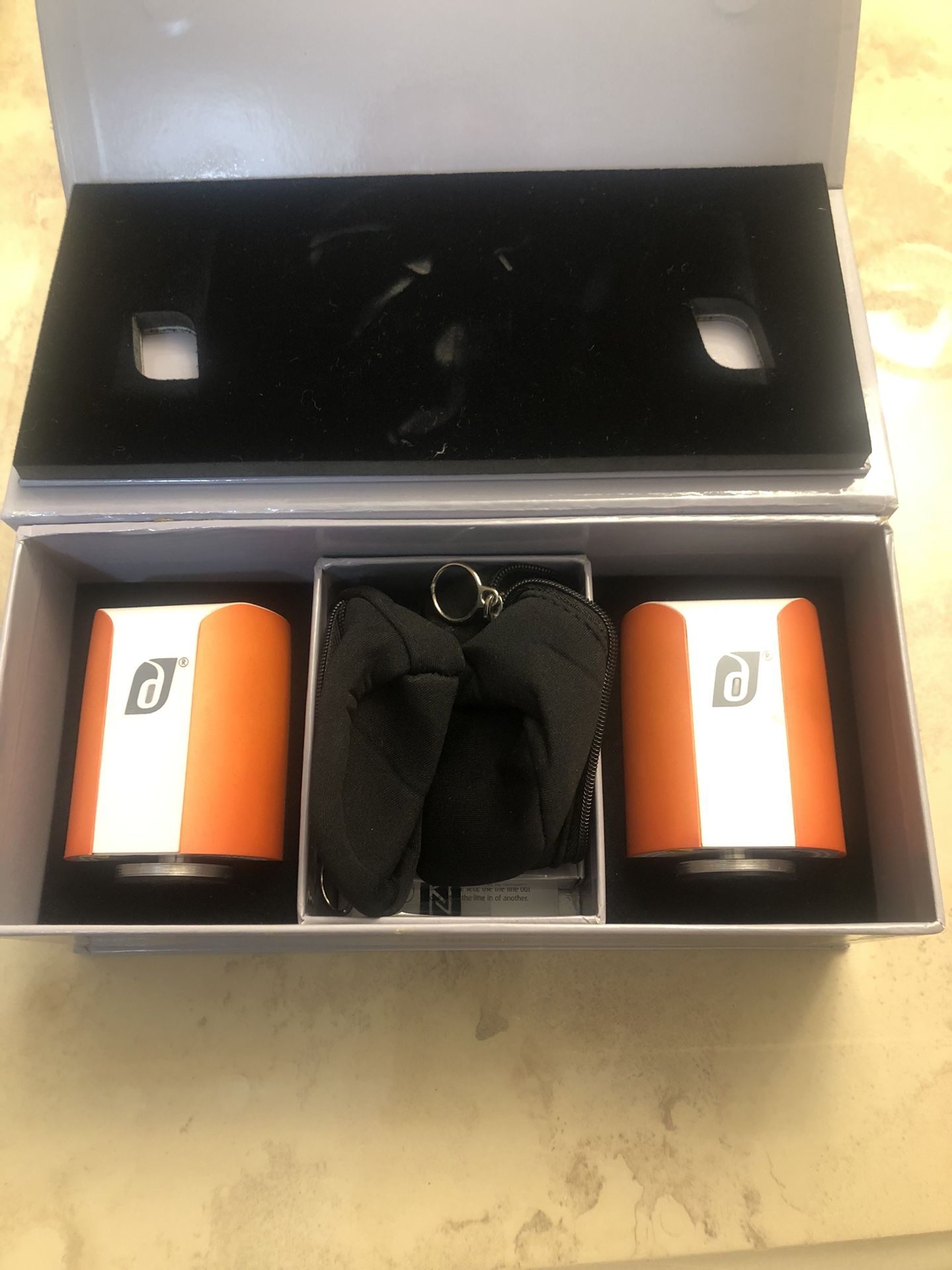 Damson Jet Portable Wireless Bluetooth Stereo Speakers, Pair, Orange