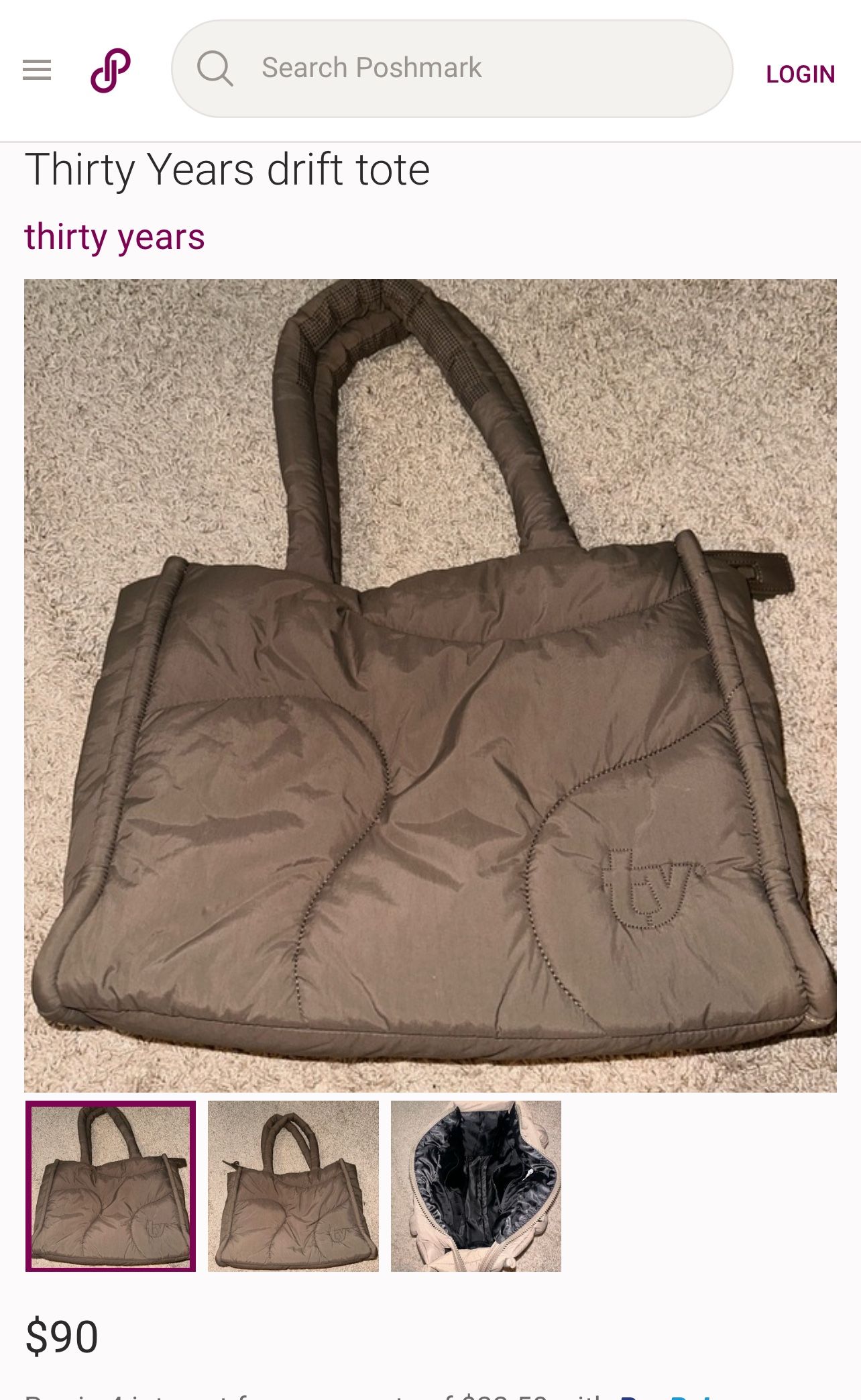 TY Logo - Thirty Years Drift Tote Bag * Color Clay 