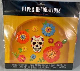 Day of the Dead Paper Decorations Set Halloween skull