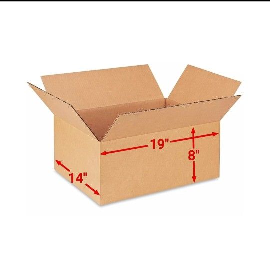 25 - 19 x 14 x 8 Corrugated Shipping Boxes Storage Cardboard Moving Packing Box