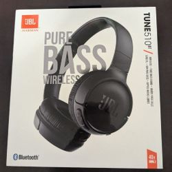 JBL Tune 510BT Wireless On-Ear Headphones with Purebass Sound black