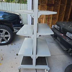  Hevy Duty Shelf Double Whit  Wheels Very Nicely     Accepted  Offer 