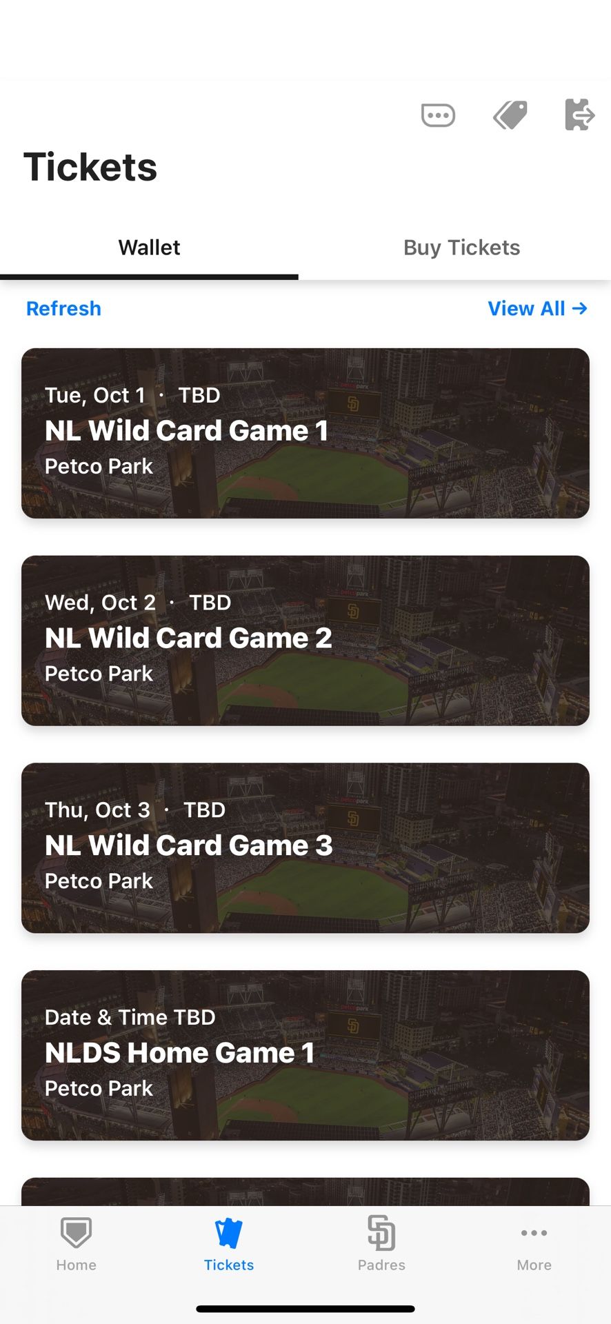 Padres Wild Card Series Game 1 2 Tickets