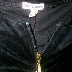 Vintage Juicy Couture Track Jacket Hoodie Women’s S Black Velour Full Zip Y2K