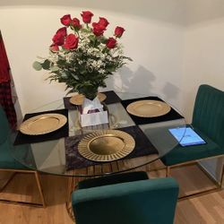 Glass Top Table With Chairs 