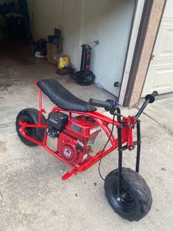Red Gas-Powered Mini Bike