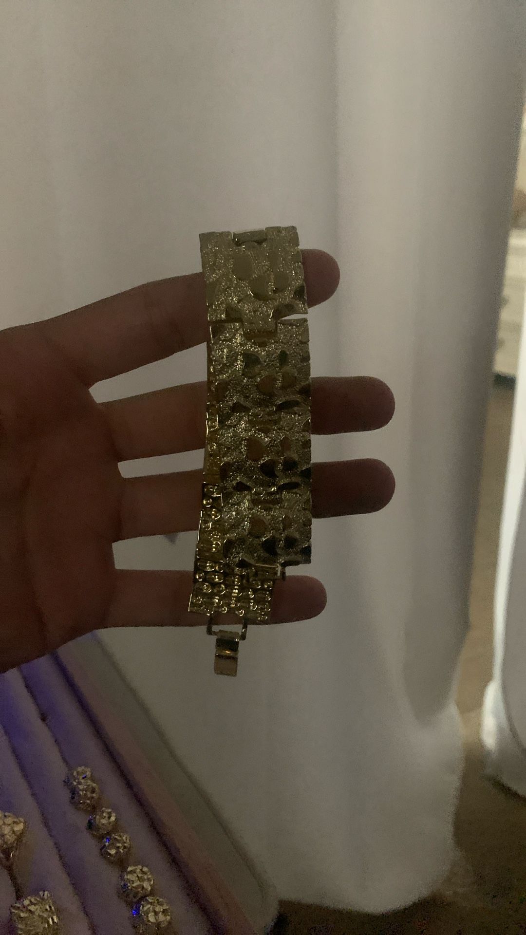 GOLD DIPPED NUGGET BRACELET 