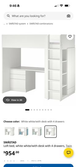 Loft bed with Built-in Desk and storage- includes Mattress!
