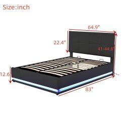 Lift Up Bed Queen Size. With Mattress. Like New