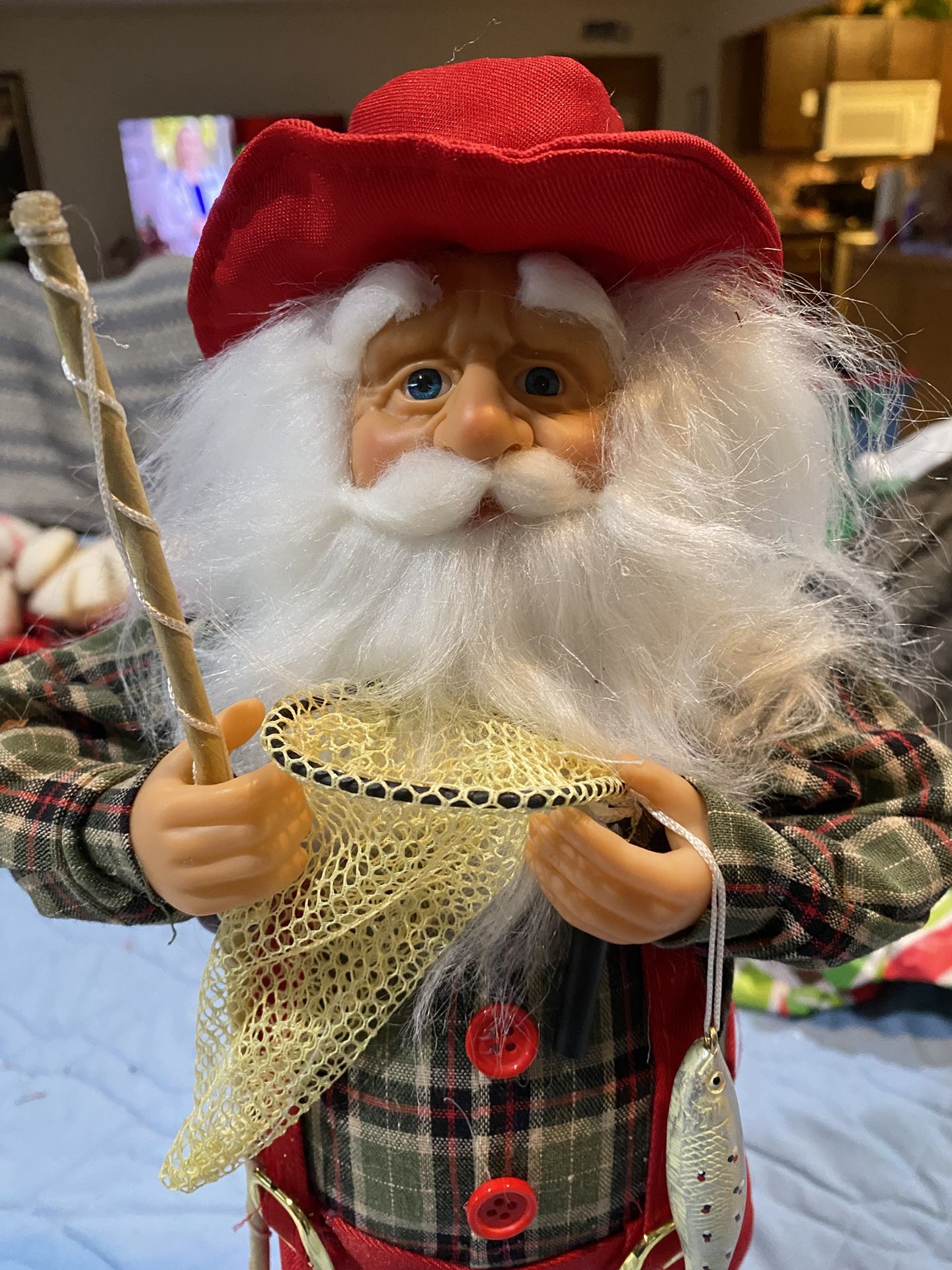 18” Tall Fishing Santa