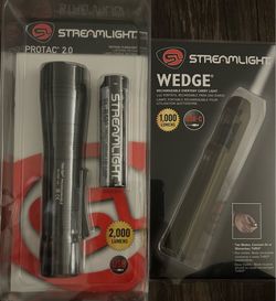 Streamlight ProTac 2.0, Streamlight Wedge, Klein tools headlamp and Coast HX4 Flashlights