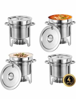 IMACONE Soup Chafer 11QT, Stainless Steel Round Soup Warmer, Set of 4