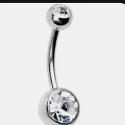 14g Double Jewel Belly Button Ring