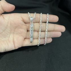 925 Sterling Silver Bullet Cross Screw For Ashes Urn Pills & Forz Chain