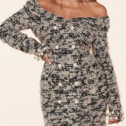 Women’s Off shoulder Mini Party  Blazer Dress