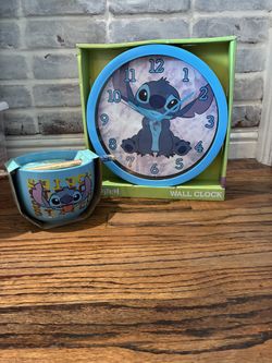 Stitch Clock And Ceramic Soup Bowl 