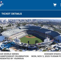 DODGER WORLD SERIES PARADE TICKET 