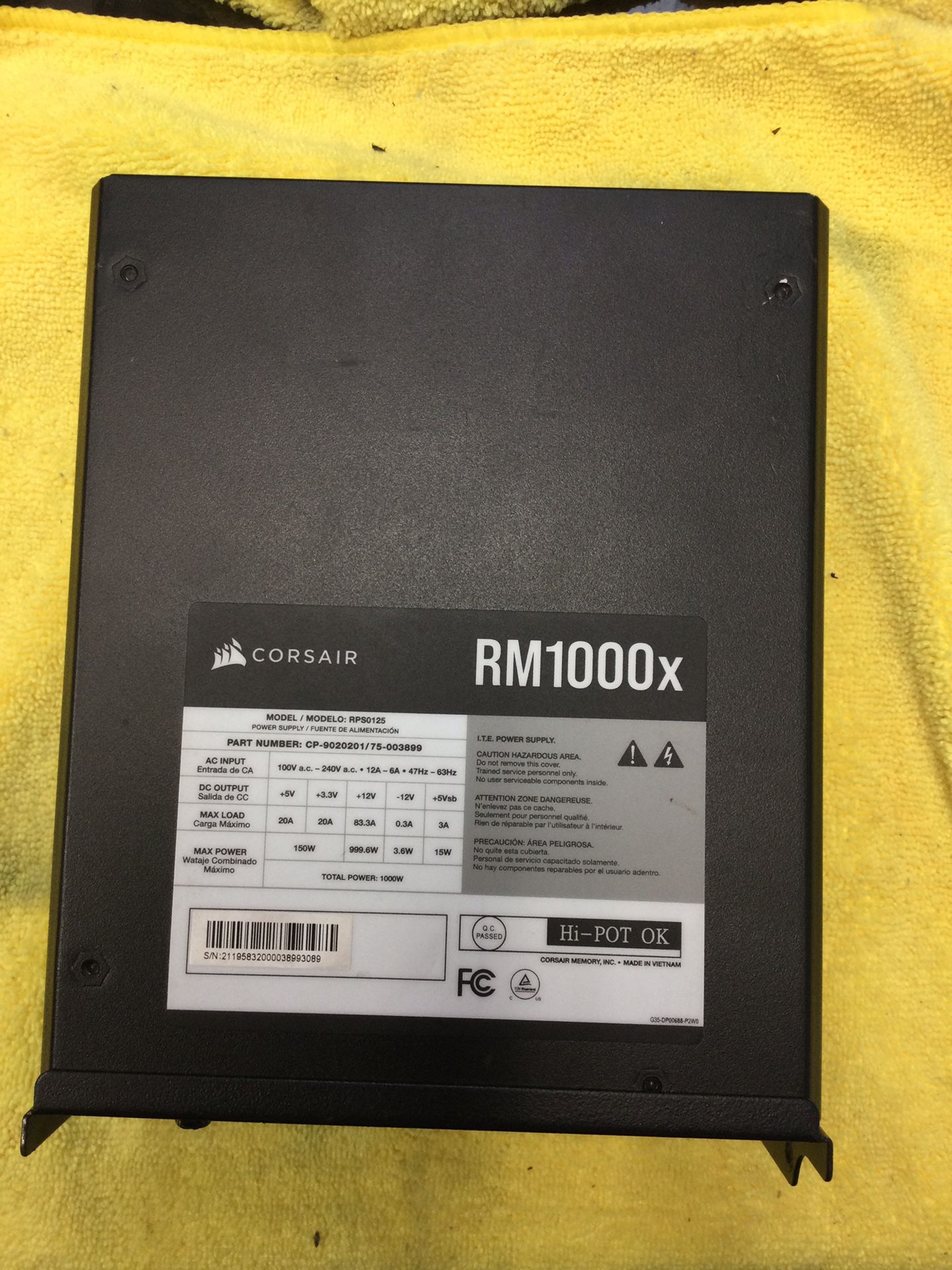 Corsair RM1000x Desktop Computer Power Supply