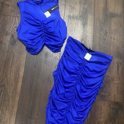NEW Womans Blue It’s My Day Skirt Set By Fashion Nova Size XL #18