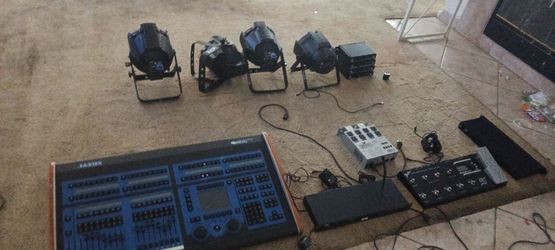 Stage Lighting & DMX Control Setup with wireless receivers