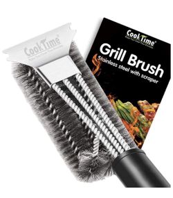 BBQ Grill Brush and Scraper 18'' Wire Safe Bristles Grill Cleaning Brush Stainless Steel Barbecue Cleaner with Scrubber, Great Grill BBQ Accessories