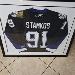 STAMKOS AUTOGRAPHED GAME SHIRT / FRAMED WITH COA