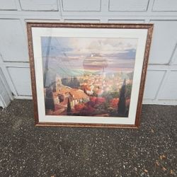 Large Vintage Framed Scenic Print