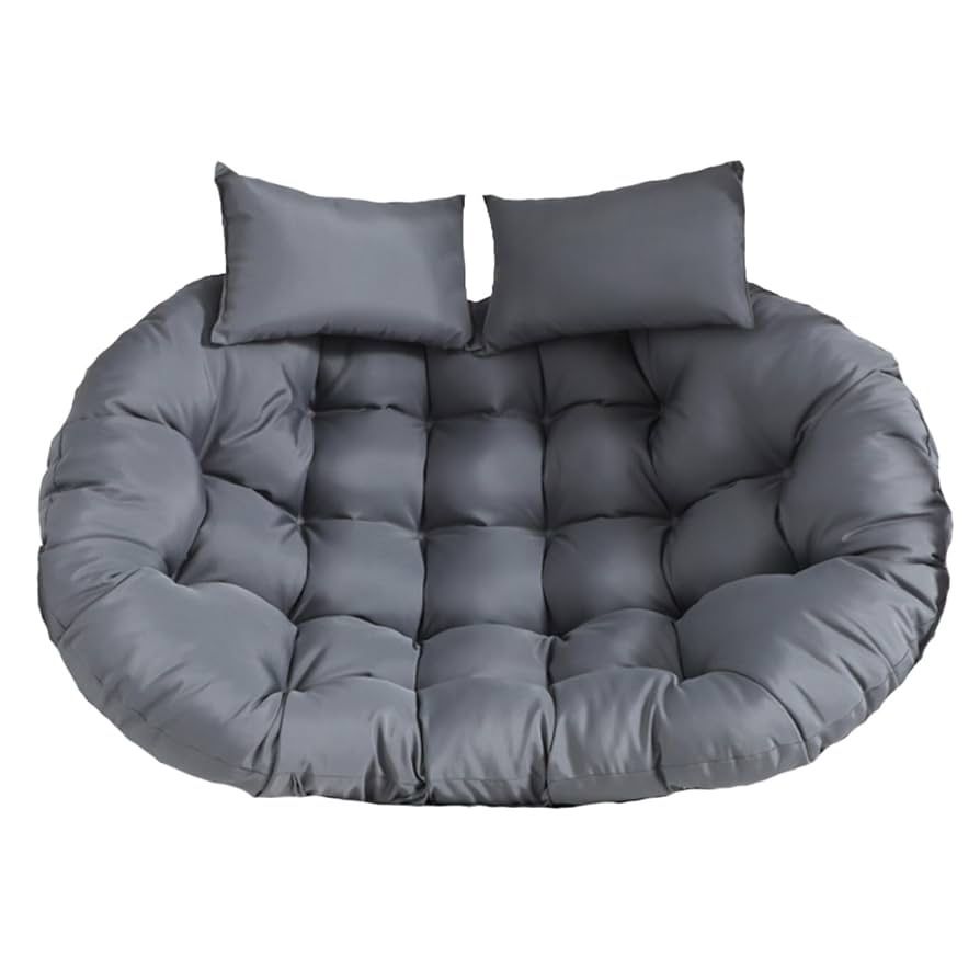  Hanging Egg Chair Cushion Thickened 6.3Inch Waterproof Anti-UV Hammock Swing Chair Replacement Cushion, Outdoor Hanging Basket Seat Pads with 2 Detac