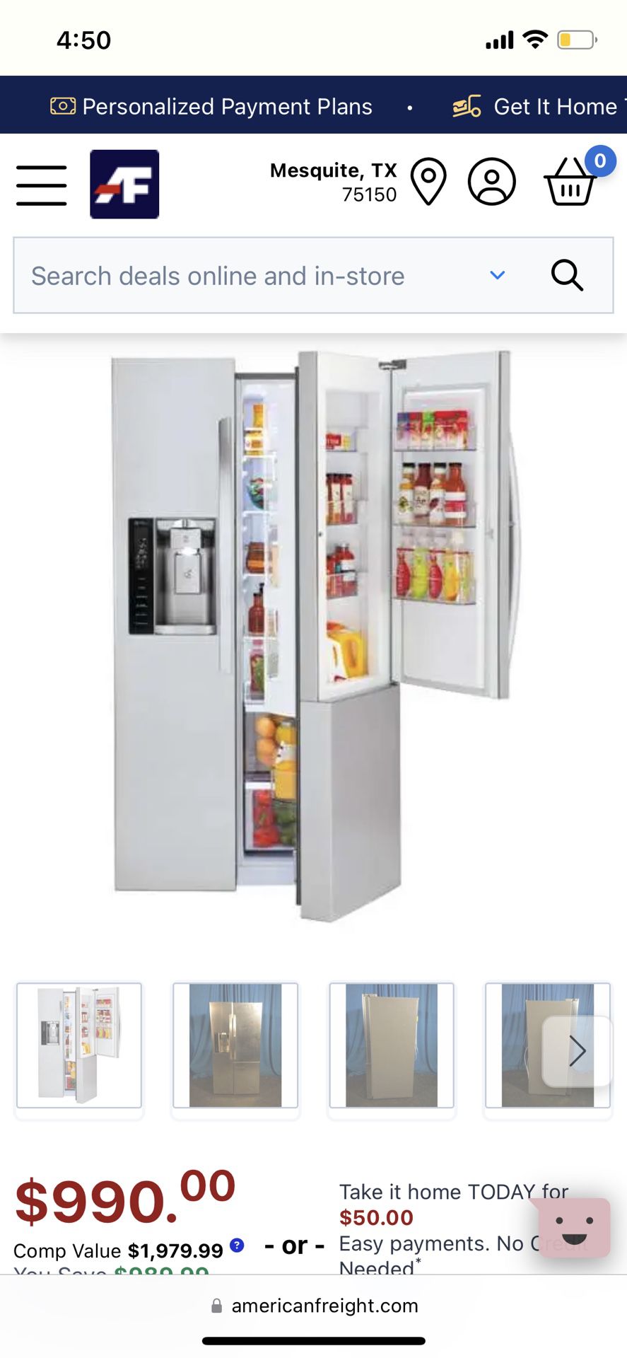 LG 26.1 cu. ft. side-by-side Refrigerator 