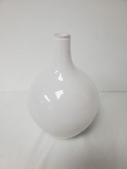 White Hand Blown Bud Vase