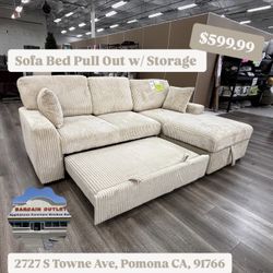 Beige Sofa Bed w/ Storage – New in Box! Only $599.99