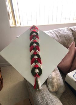 Vintage Christmas Crocheted Wreath & Bell Door Hanger Ornament