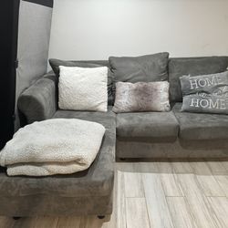 Sofa Gray Sectional Suede