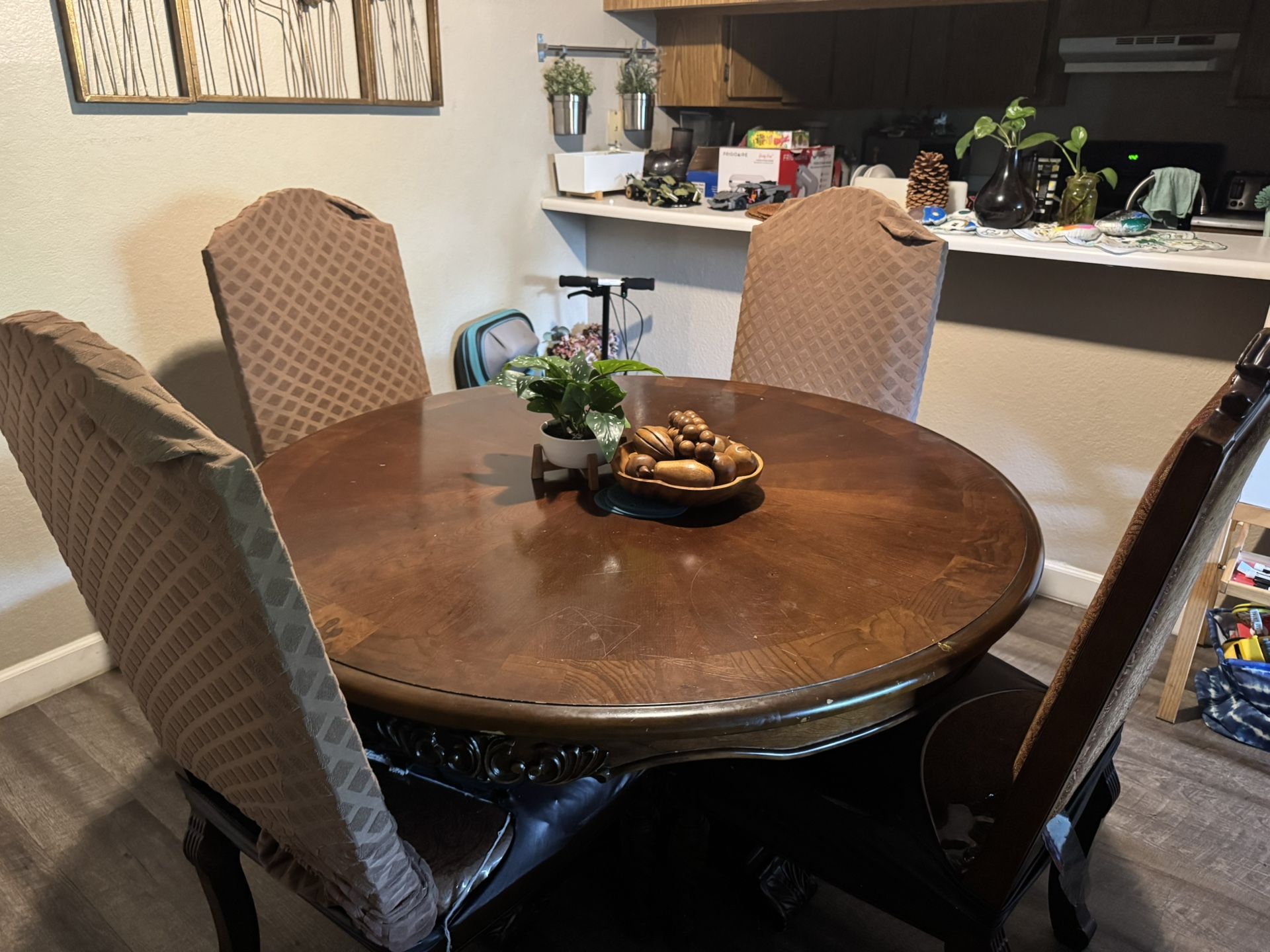 Wooden Round Dining Table Of 4