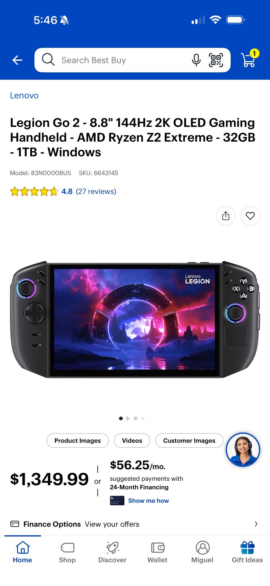 Legion Go 2 Z2E 32gb 