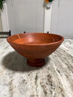 10” Wooden Pedestal Serving Bowl Made in India