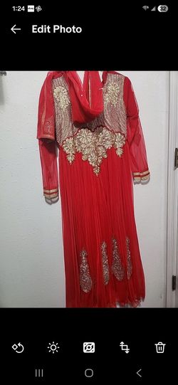 Asian Indian Pakistani Wedding Mehndi Party Long  Dress