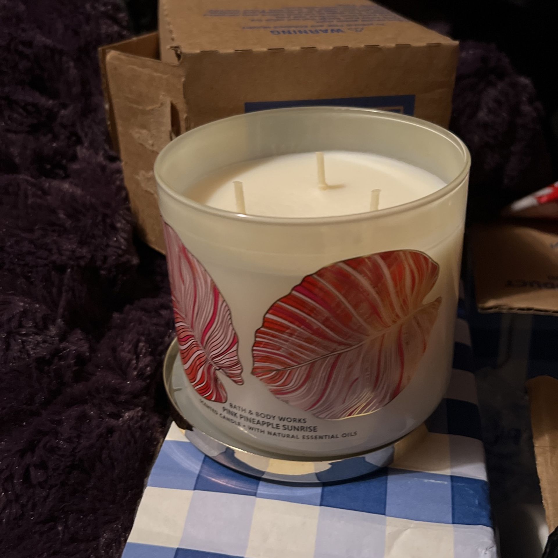 Bath And Body Works New Pink Pineapple Sunrise Candle
