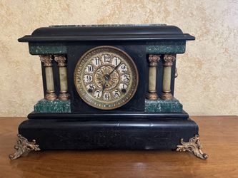 Antique Seth Thomas Adamantine Mantel Clock - Lion Heads, Not Working