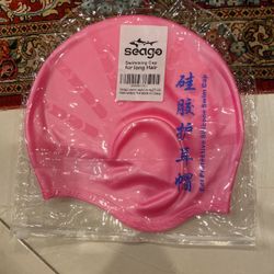 Seago Girls swimming cap for long hair pink color