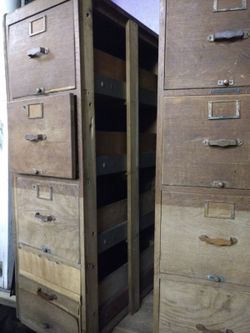 Oak filing cabinet drawers