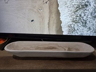 Wood Bowl With Whitwashed Finish