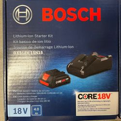 Bosch Core18V 4 Amp-Hour Lithium Power Tool Battery Kit (Charger Included)