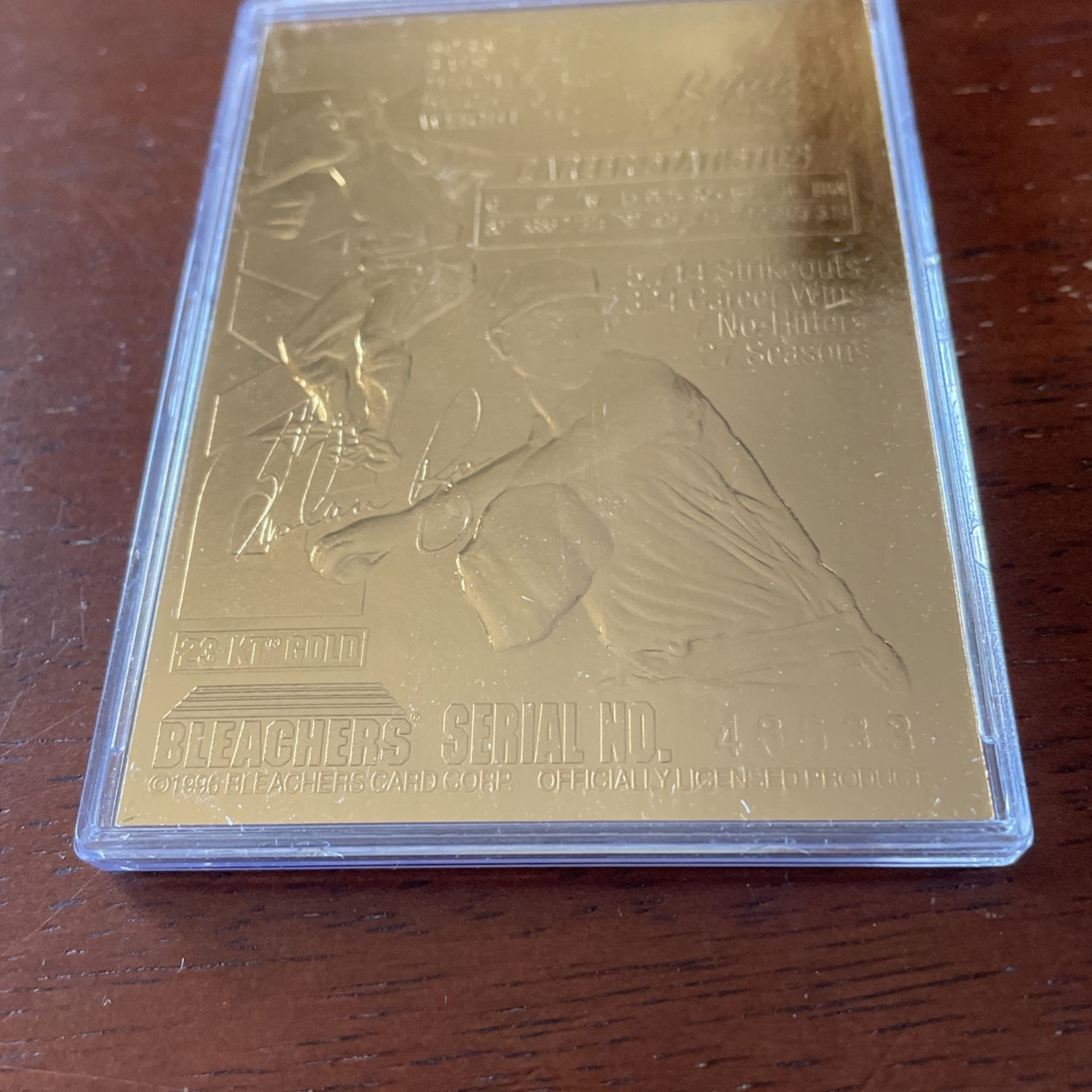 Nolan Ryan 23 karat gold foil baseball cards