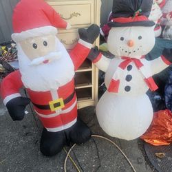 Price Is Firm.. 40 In Santa Claus And 40-in Snowman Blow Ups